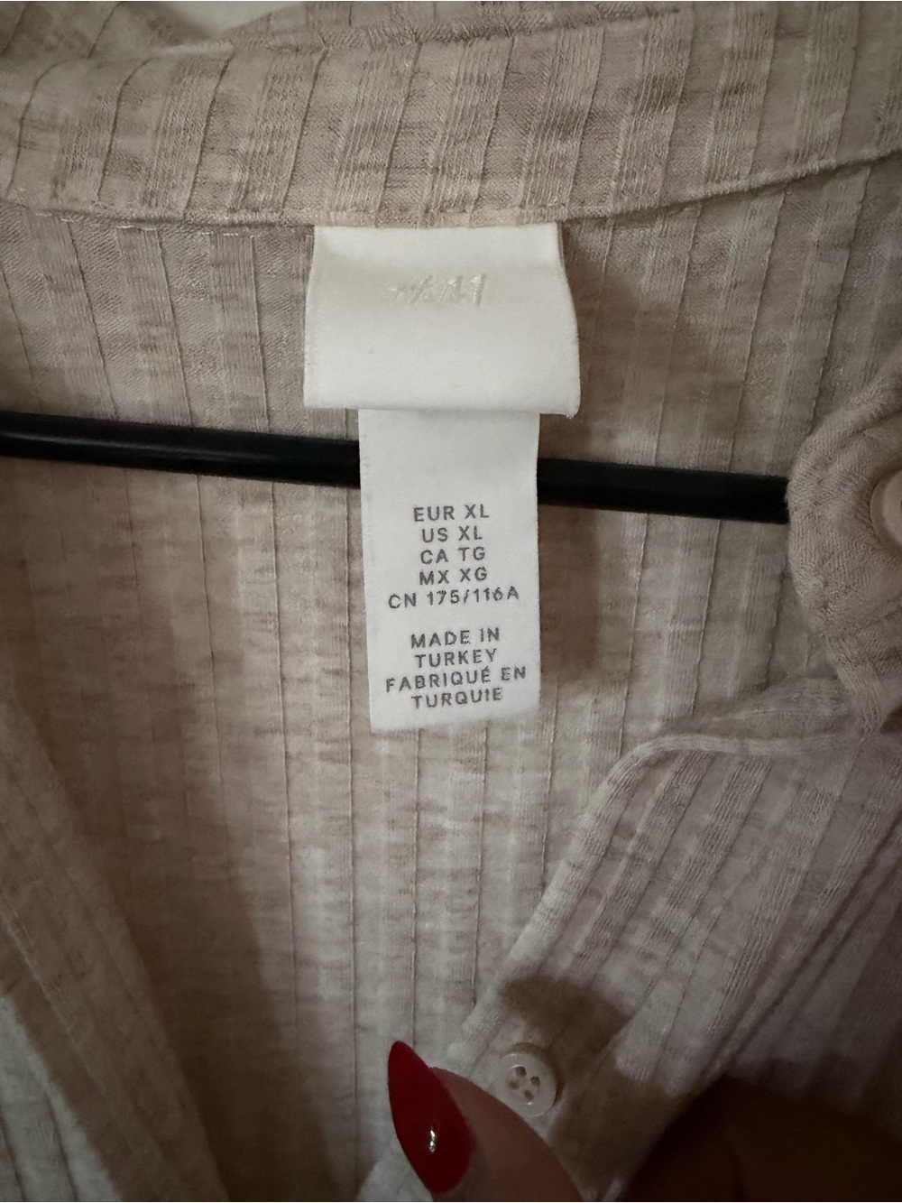 H&M Beige Ribbed Button-Front Maxi Dress - Picture 6 of 7